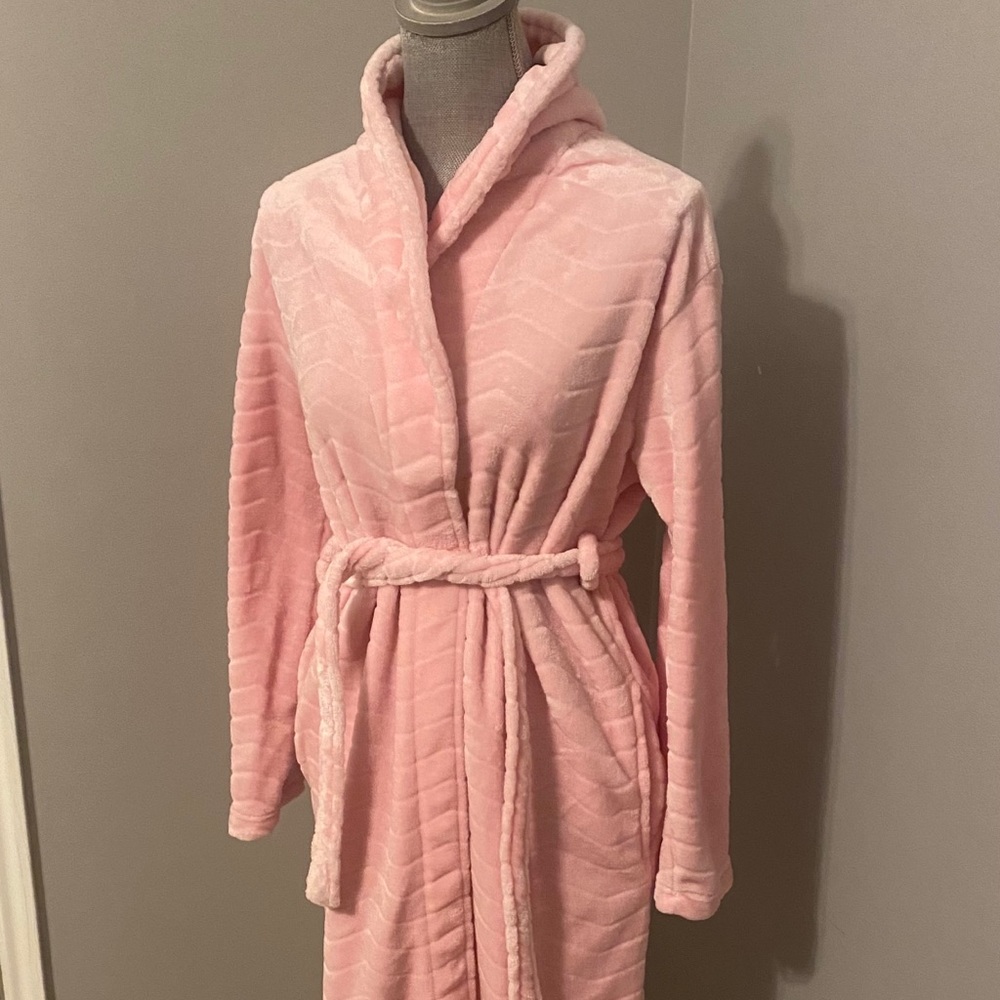Fluffy pink robe